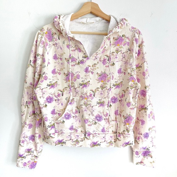 Kirby Distressed Floral-Print Cotton-Jersey Hoodie In Ultra Violet Size Small - Picture 11 of 11